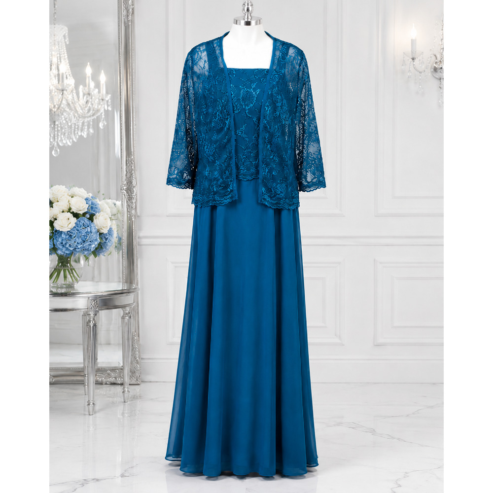 Teal Mother of Bride Formal Maxi Dress 12 Corset Back Lace Jacket NWT